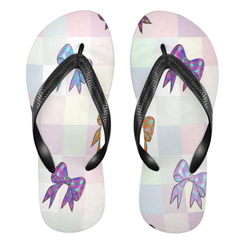 STAYTOP Colorful Ribbon Bow Flip Flops Sandals of Men's & Women's,Sandals Beach Slippers Shower Slides