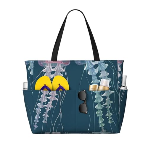 Sac de plage méduse rose bleue : ne manquez plus jamais de place pour vos affaires