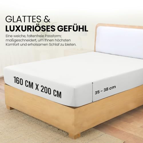 Utopia Bedding - Spannbettlaken 160x200cm - Weiß – Ansicht 2