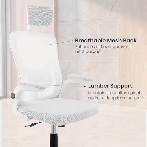Image of Casa Copenhagen White White | High Back Imported Mesh Fabric Boss Office Chair | Y Design Ergonomic Back Support | 2D Aero Design Adjustable Armrests | Synchro Tilt Lock Mechanism