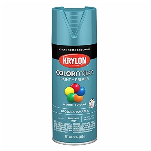Krylon K05501007 COLORmaxx Spray Paint and Primer for Indoor/Outdoor Use, Gloss Bahama Sea, 12 Ounce (Pack of 1)