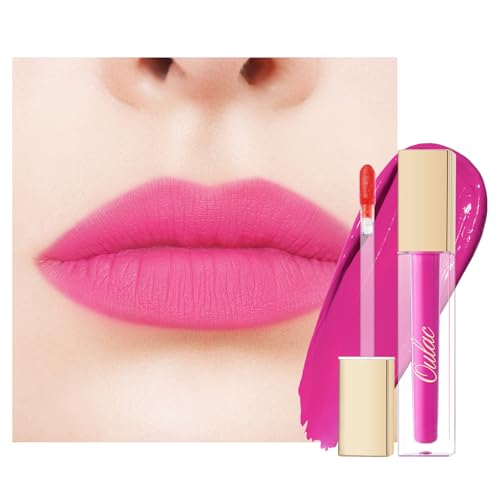 Oulac Langanhaltender Lippenstift Rosa, Wasserfest lippenstifte, Flüssiger Matt Lippen, Intensive Farben und Kussecht, No-Transfer Lip Tint, Auch für Lidschatten, Vegan, 4.5ml (M06)