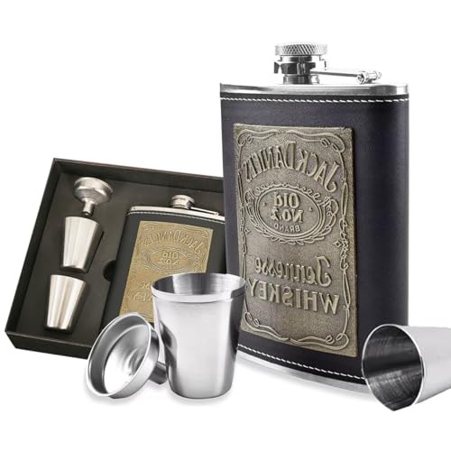 Catálogo para Comprar On-line Petacas los mejores 10. 47 Kopira Licorera de Bolsillo, Petaca de Whisky de Acero Inoxidable de 8 oz, Juego de Petacas Portátil con Embudo y 2 Tazas, Anforas para Licor a Prueba de Fugas para Hombres para...