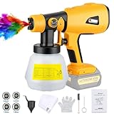 Paint Sprayer Compatible with DEWALT 20V MAX Battery, Cordless HVLP Electric Paint Gun with 3 Spray Patterns & 4 Nozzle Sizes for House, Furniture & Cabinet Painting (Tool Only)