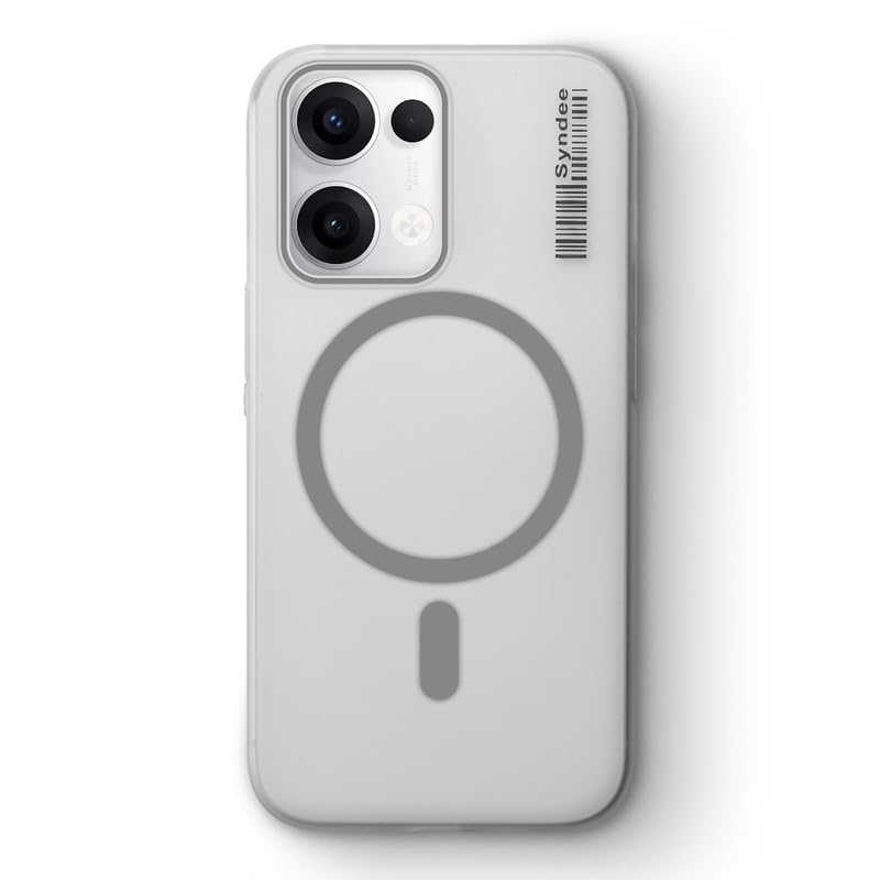 Image of Mr. Case Back Cover for Oppo Reno 13 5G Elegant Frosted White Translucent Back | Only Compatible with Wireless Magnetic Accessories | Anti-Scratch Shockproof Phone Case - Grey
