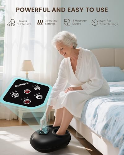 Image of COMFIER Foot Massager with Heat & Compression, Deep Kneading & Rolling Massage for Tired Feet, Fits Up to Size 14, Adjustable Intensity, Spa-Like Relaxation Gift for Mom, Mothers Day