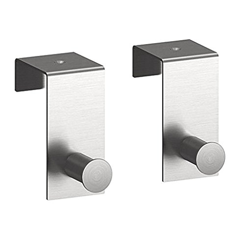 Sumnacon Over The Door Hook - 2 Pieces Stainless Steel Towel Door Hook Hagner, Removable Coat Hook, Space Saving Hanger for Cloth Towel Bag Belt, Suit for Door Within 43mm / 1.69 inch