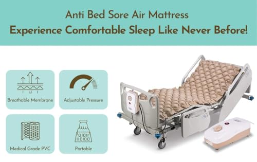 Image of TenTabs Anti Bedsore Air Mattress with Pump for Bedridden Patients | Alternating Pressure Air Mattress | Medical Air Bed for Patients, Elderly & Home Care | Hospital Bed Mattress