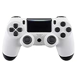 eXtremeRate White Custom Faceplate Cover for PS4 Slim Pro Controller, Soft Touch Front Housing Shell...