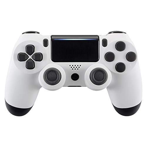 eXtremeRate White Custom Faceplate Cover for PS4 Slim Pro Controller, Soft Touch Front Housing Shell Case for Playstation 4 Controller CUH-ZCT2 JDM-040 050 055 - Controller NOT Included