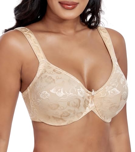 DotVol Women's Underwire Minimizer Comfortable Full Coverage Everyday Bra with Non Padded - Image 3