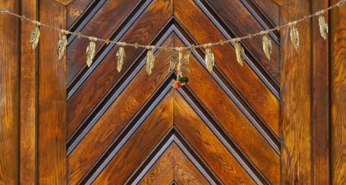 Image of Swsastik Golden Leaves Hanging Toran Main Door Garlands Handmade Bandhanwar Door Entrance Hanging HomeTraditional Wall Decoration Diwali Decoration Diwali Gift