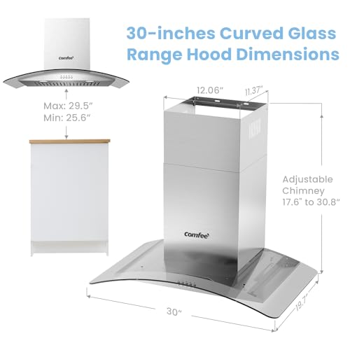 Comfee CVG30W8AST 30 Inches Ducted Wall Mount Vent Range Hood thumb #7