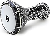 VD Vatan Darbouka solo professionnelle orientale avec effet laque craquelée 3040-S-B Noir/...