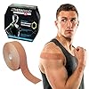 THERABAND Kinesiology Tape, Beige/Beige, 2'' X 103.3 Foot Bulk Roll, with XactStretch Indicators, Long-Lasting Athletic Tape for Shoulder & Knee, Latex-Free Sports Tape, Water Resistant, Cut-to-Length