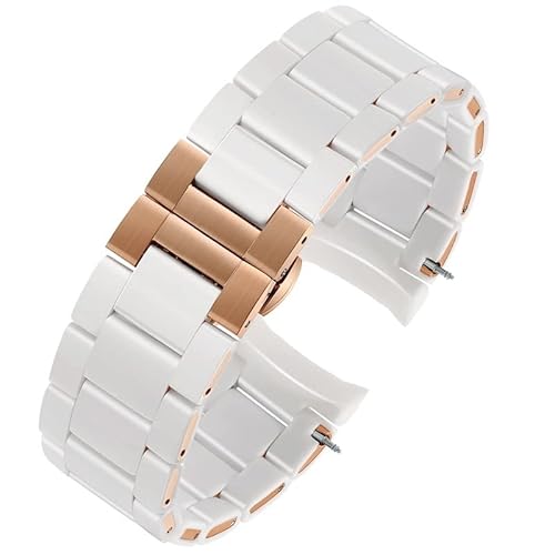 vxgAfor A}[j Ar5905/5920/5921/5906 Y fB[X o[ VR obO XeX X`[ voh ANZT[ 23mm 20mm (Color : White-rose gold, Size : 