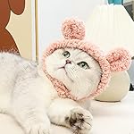 JOICEE Cute Cat Costume Warm Bear Hat Adjustable Soft Small Pet Headwear for Puppy Dog (Pink) - Image 5