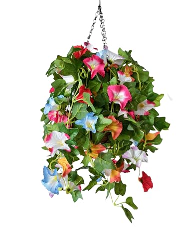 Panier à fleurs suspendu violet blanc orchidée décoration intérieure