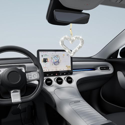 image for Mandark Bling Heart Car Hanging Accessories, Crystal Rhinestone Vehicl
