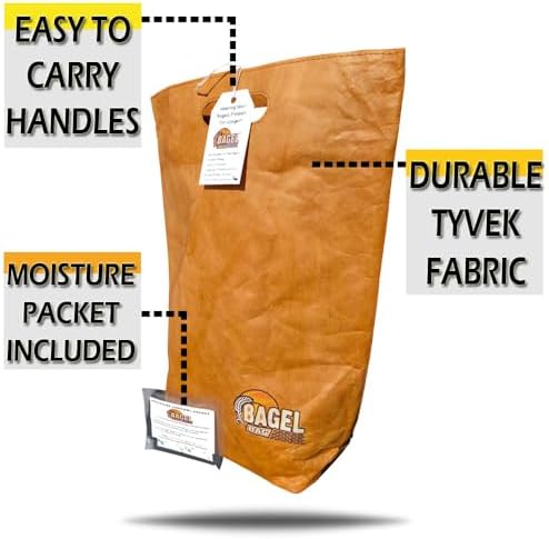The Original Bagel Bag! Keeping Your Bagels Fresher, For Longer! Stores Upto 8 Bagels. Patent-Pending, Insulated, Reusable, Moisture & Oxygen Controlled Storage Solution Designed For Your Bagels!