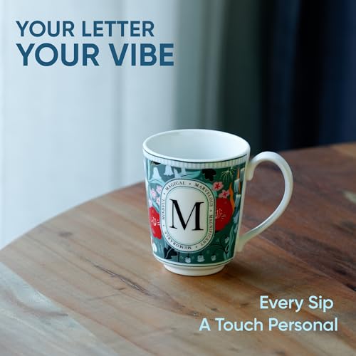Image of Shay Alphabet Mug, 1 Pc, M, 300ml | Ceramic Mug |Glossy Finish | Ceramic Coffee Cup | Porcelain | Microwave Safe (Alphabet Mug - M)