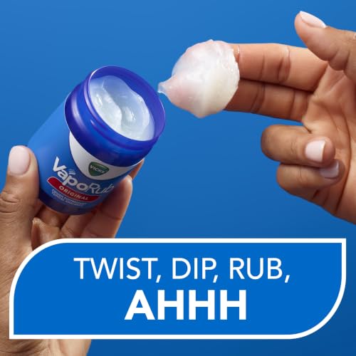 Vicks VapoRub, Original, Cough Suppressant, Topical Chest Rub & Analgesic Ointment, Medicated Vicks Vapors, Relief from Cough Due to Cold, Aches & Pains, 1.76oz - image 5
