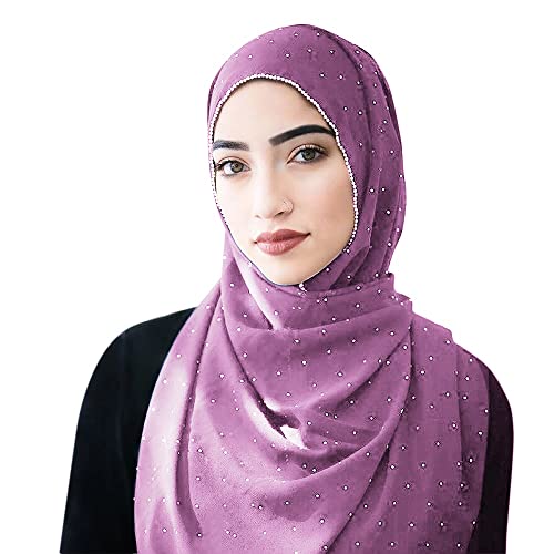 Ankomina Women Soft Chiffon Rhinestone Long Scarf Shawl Fashion Muslim Hijab Head Wrap Scarves #TOP1
