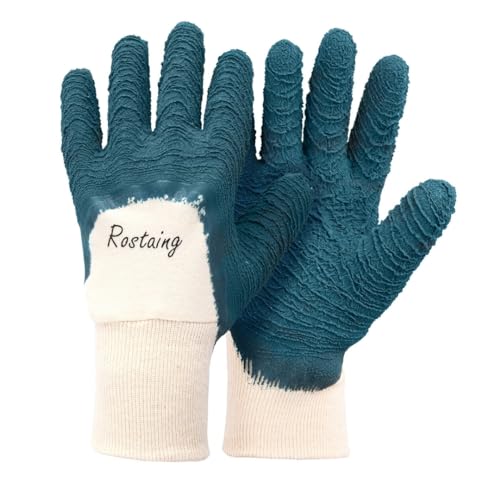 Rostaing Mixte Rosiers et Petits Épineux Imperméable Latex Épais-rostaing-taille 08 Gants de jardinage pour taille des pineux, Vert bleu, M EU