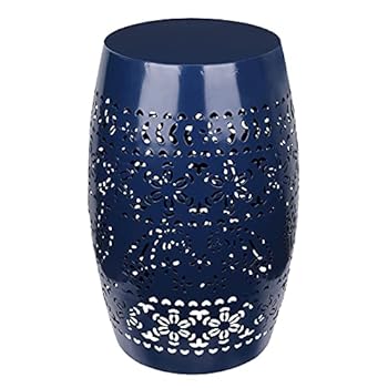 Alternative view of Vipush Outdoor Side Table,12'' Patio End Table Small Round Heavy Duty Iron Garden Tool Plant Stand Indoor Accent Table for Patio Deck Porch Living Room,Dark Blue