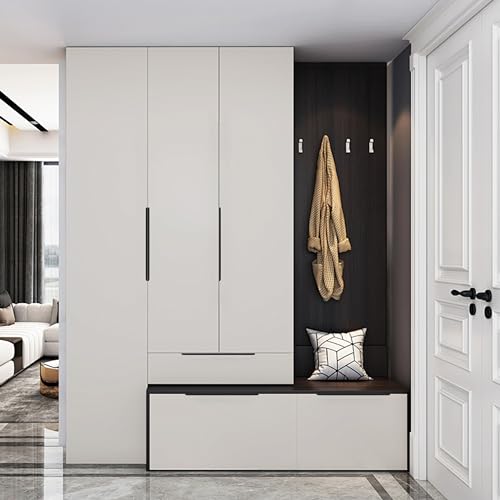 Heveer Schwarz Möbelgriffe 300mm Versteckte Schrankgriffe Küchengriffe mit Schrauben für Kleiderschrank Tür Schubladen 8 Stück