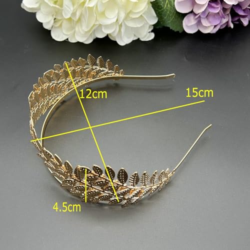JZK Gold Roman Leaf Crown Greek Goddess Headdress Hair Tiara Hairband Headpiece for Wedding Party, Carnival - Image 2