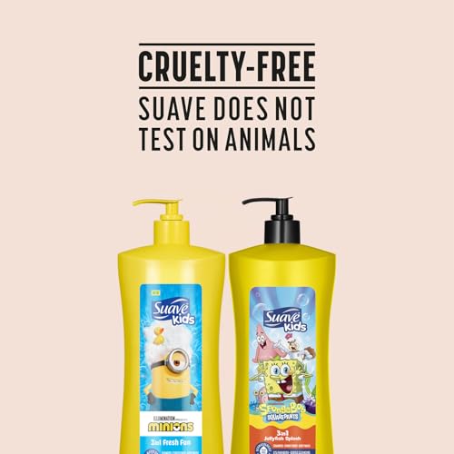 Image of Suave Kids 3-in-1 Variety 2-Pack - Minions Fresh Fun + SpongeBob SquarePants JellyFish Splash Tear-Free Shampoo, Conditioner & Body Wash, 28 Oz Ea