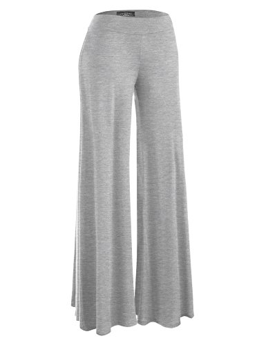 Made By Johnny MBJ WB1104 Womens Wide Leg Palazzo Lounge Pants XXXL Heather_Grey