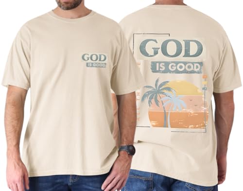 God is Good Christian Shirts for Men Hawaiian Beach Graphic Tees Shirt Oversized Faith Tshirt Summer Baggy Clothes