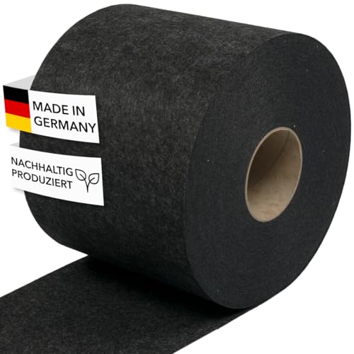 Zaundruck Melange + Design Streifen aus hochwertigen Vlies – Sichtschutz Doppelstabmattenzaun PVC frei (Milano anthrazit)