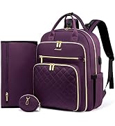 LOVEVOOK Diaper Bag Backpack, Quilted Baby Bag with Changing Pad & Pacifier Holder,Maternity Baby...
