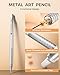 30PCS Silver Metal Mechanical Pencil Set in Leather Case, 0.5/0.7/0.9/2.0mm Art Drafting Pencils with 16 Tubes Graphite Leads (6B 4B 2B HB 2H 4H) & Colored Refills for Sketching, Drawing, Writing