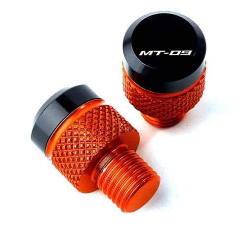 Bouchons pour rétroviseurs de moto CNC orange anti-rouille MT09