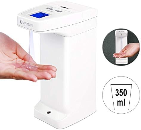 MARNUR Automatic Soap Dispenser-Wall Mounted Touchless Handsfree Liquid Soap Dispenser Adjustable Soap Dispensing Volume Control for Bathroom and Kitchen Countertops 350ML