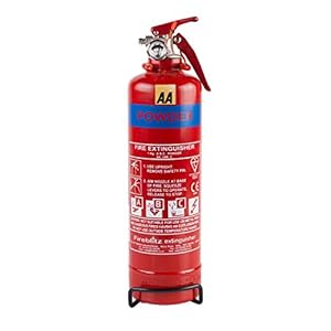 AA 1kg Fire Extinguisher AA6653 – Uses ABC Powder Small Fires – Lightweight Easy Use UK Made 5 Yr Warranty, 1000 g, Red