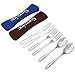Sunwinc 6pcs Camping Utensil Set Camping Silverware,Premium Stainless Steel,Lightweight Reusable Travel Utensils Silverware Flatware Cutlery Set, Fork Knife Spoon for Picnic Hiking Boating Work Lunch