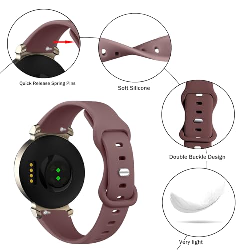 Issinlky Silikonowy pasek kompatybilny z Garmin Lily 2, 14mm Sportowy pasek zamienny dla Garmin Lily 2 damski