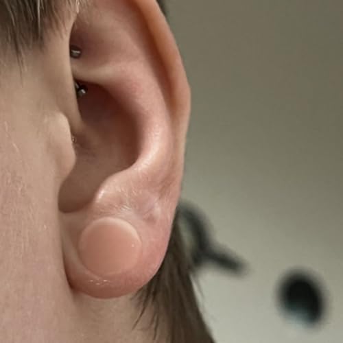 NewkeepsR Escondedor de silicone, tom de pele, alargador duplo, piercings de lóbulo da orelha para t