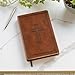 KJV Holy Bible, Standard Size Faux Leather Red Letter Edition Thumb Index, Ribbon Marker, King James Version, Honey Brown Cross Emblem (KJV Deluxe Gift Editions)