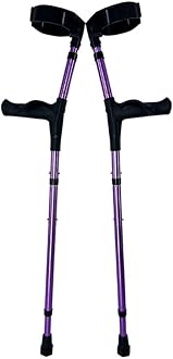 OrthoStix Purple Foldable Adult Forearm Crutches Adjustable 4-inch Full Cuff