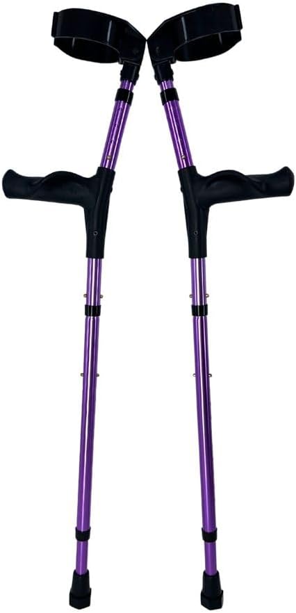 OrthoStix Purple Foldable Adult Forearm Crutches Adjustable 4-inch Full Cuff