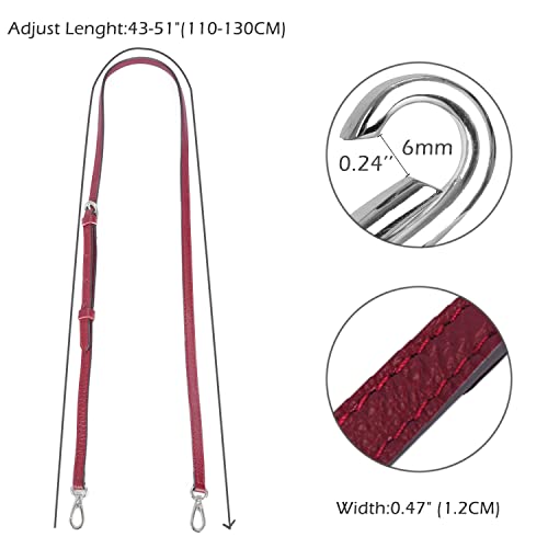 Image of LIVE UP Full Grain Purse Strap Genuine Leather Replacement for Cross Body Bag Handbags