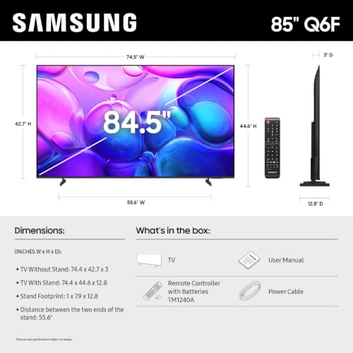 Image of Samsung 85-Inch Class QLED Q6F Series Samsung Vision AI Smart TV (2025 Model, 85Q6F) Q4 Lite Processor, Quantum HDR, Motion Xcelerator 60Hz, Color Booster, 4K Upscaling, Compatible with Alexa
