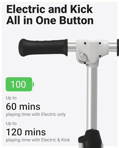 ELECOSMOS Safe Electric Scooter for Kids 4+, Balance for Beginner, Thumb Throttle, Flash Deck, Extra Wide Light Up Big Wheels, Adjustable Heights, 5 MPH Safe Speed, UL2272 Certified