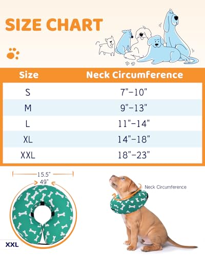Image of Supet Inflatable Dog Cone Collar Alternative After Surgery, Dog Neck Donut Collar Recovery E Collar for Neuter, Soft Pet Cone for Small Medium Large Dogs